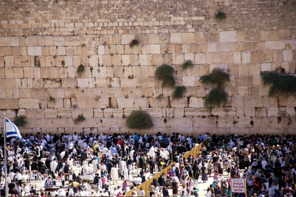 The men's (left) and women's (right) sections at the Western (Wailing) Wall in Jerusalem. Jewish people consider this site the holiest accessible site in Judaism. Above it is the Temple Mount, the holiest site in Judaism because on it the First and Second Temples once stood; however, it is not accessible for Jewish prayer. The men's (left) and women's (right) sections at the Western (Wailing) Wall in Jerusalem. Jewish people consider this site the holiest accessible site in Judaism. Above it is the Temple Mount, the holiest site in Judaism because on it the First and Second Temples once stood; however, it is not accessible for Jewish prayer.