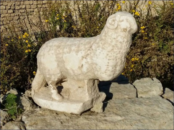 RAM5 marble lamb statue-Israel-Caesaria